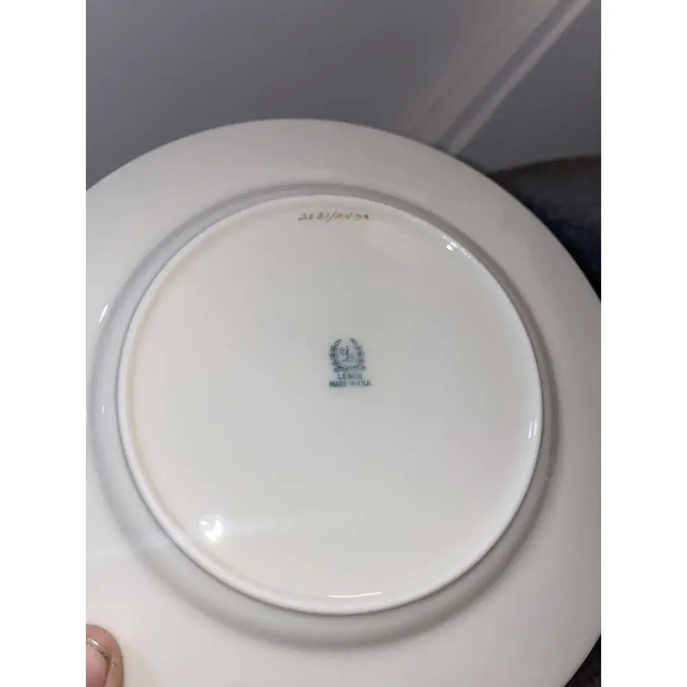 Lenox Butterfly Meadow Set of 5 Party Snack Plates Set 8” Flora Flower Lot White